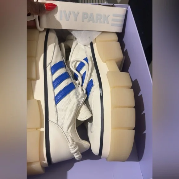 adidas Ivy Park White and Blue Sneakers - Picture 5 of 6